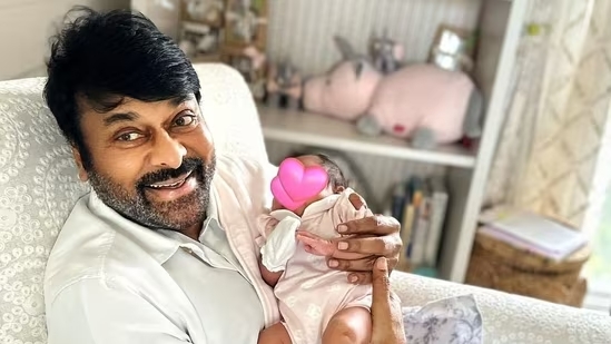 Chiranjeevi Celebrates Birthday by Embracing Precious Granddaughter; Unveils Exciting Project “Mega 157”