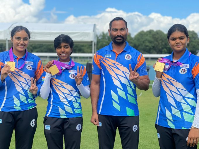 World Archery Championships 2023 India Bags First ever Gold ಭಾರತವು 2023 ರಲ್ಲಿ ವಿಶ್ವ ಆರ್ಚರಿ ಚಾಂಪಿಯನ್‌ಶಿಪ್‌